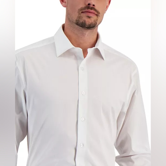 Alfani Men's Regular Fit 2-Way Stretch Performance Solid Dress Shirt Size Small - Picture 4 of 5